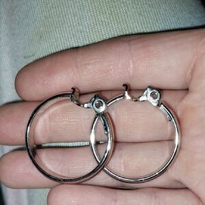 Elegant Monet Silver Hoop Earrings